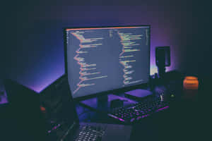 A Computer Technician Diagnosing An It Issue Wallpaper