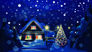 A Cozy Christmas Celebration In A Winter Wonderland Wallpaper