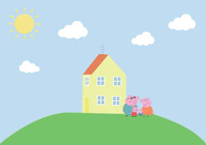 A Cozy Family Enjoys Fun Family Times At Peppa Pig House Wallpaper