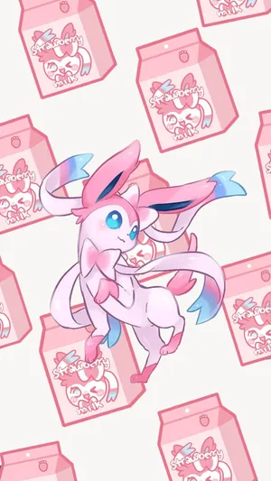 A Cute And Mischievous Sylveon Looks On With A Smile. Wallpaper
