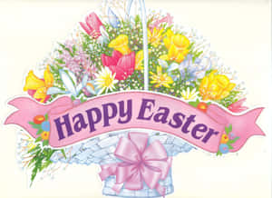 A Cute Easter Bunny Holding An Easter Egg Wallpaper