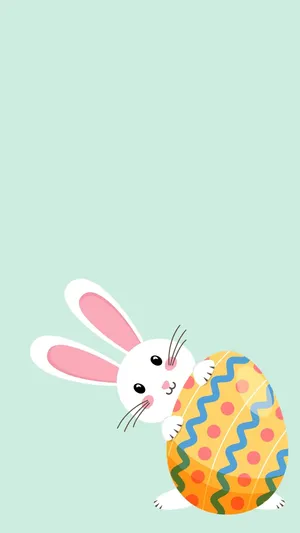 A Cute Easter Bunny Visiting A Garden Wallpaper