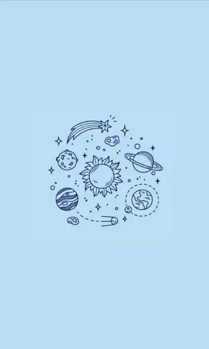 A Cute Light Blue Whale Swimming Happily Wallpaper