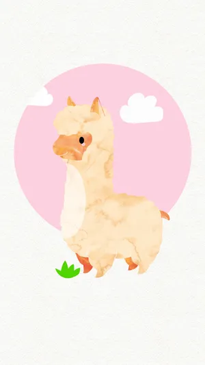 A Cute Llama In Full Fluff Wallpaper