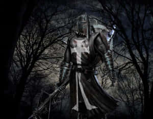 A Dark And Mysterious Warrior Ready For Battle Wallpaper