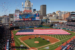 A Dynamic Capture Of Progressive Field, Home Of The Cleveland Indians Wallpaper