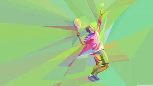 A Dynamic Illustration Of A Tennis Player In Action Wallpaper