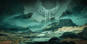 A Fantastic Fairytale Moonlit Landscape Wallpaper