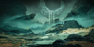 A Fantastic Fairytale Moonlit Landscape Wallpaper