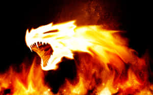 A Fire Dragon With Its Mouth Open Wallpaper