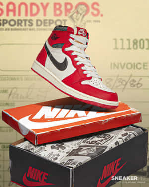 A First-class View Of The Iconic Air Jordan 1 Sneaker. Wallpaper