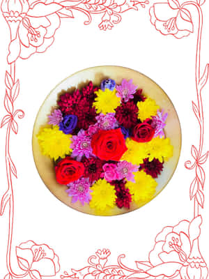 A Flower Arrangement In A Bowl Wallpaper