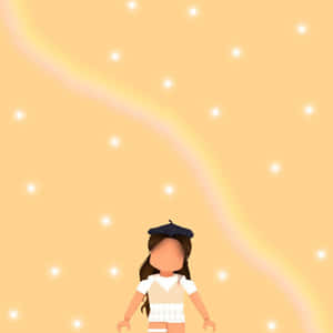 A Girl In A White Dress Standing In Front Of A Starry Sky Wallpaper