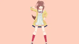 A Girl In A Yellow Dress And Red Shoes Wallpaper