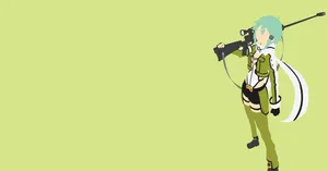 A Girl With A Gun Holding A Rifle Wallpaper