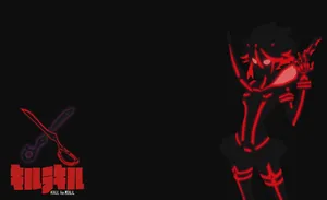 A Girl With A Sword And Red Lights Wallpaper