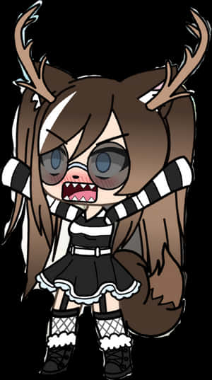 A Girl With Horns And A Dress Wallpaper