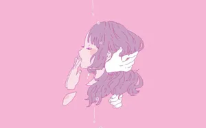 A Girl With Long Hair Is Holding Her Hand Wallpaper