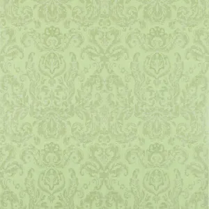 A Green And Beige Damask Wallpaper Wallpaper