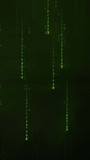 A Green Background With A Matrix Of Numbers Wallpaper