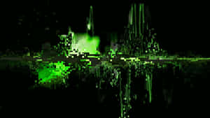 A Green Light Is Shown On A Black Background Wallpaper