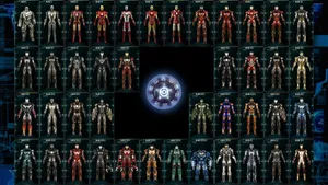 A Group Of Iron Man Characters In A Square Wallpaper
