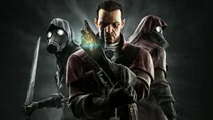 A Group Of Men With Weapons And Masks Wallpaper