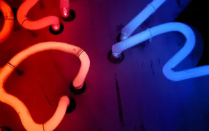 A Group Of Neon Lights Wallpaper