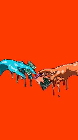 A Hand Is Holding Money And A Hand Is Holding A Cigarette Wallpaper