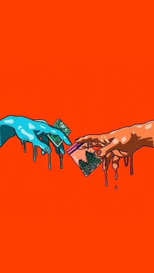 A Hand Is Holding Money And A Hand Is Holding A Cigarette Wallpaper