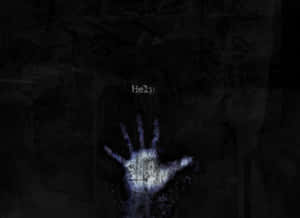 A Hand Reaching Out Of A Dark Room Wallpaper