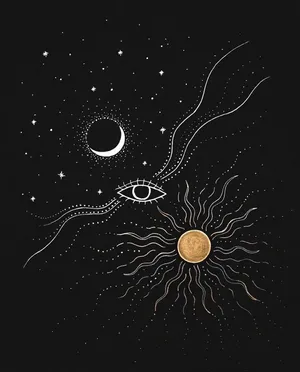 A Harmonious Blend Of Sun And Moon In A Celestial Display Of Aesthetic Beauty Wallpaper