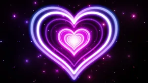 A Heart Shaped Neon Light On A Black Background Wallpaper