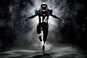 A Jacksonville Jaguars Player Is Running In The Dark Wallpaper