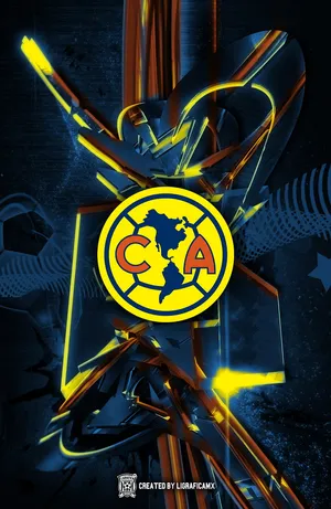 A Logo With A Neon Light On It Wallpaper