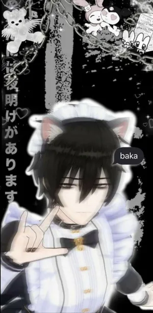 A Lone Emo Anime Boy Stares Into The Dark Night. Wallpaper