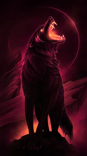 A Lone Wolf Howling At The Moon Wallpaper