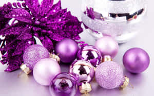 A Magical Purple Christmas Scene Wallpaper
