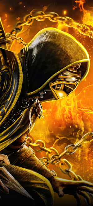 A Man In A Hooded Robe Is Holding Chains Wallpaper