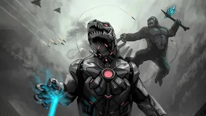 A Man In A Suit Is Holding A Sword Wallpaper