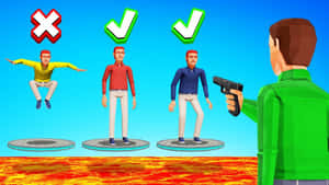 A Man Is Holding A Gun And Pointing At Other People Wallpaper