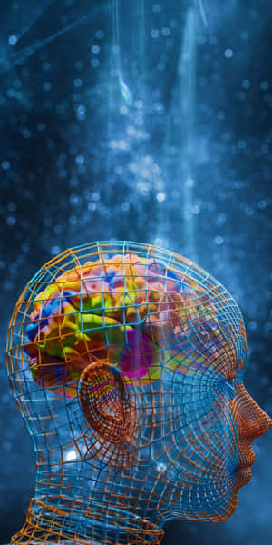 A Man's Head With A Wired Brain Wallpaper
