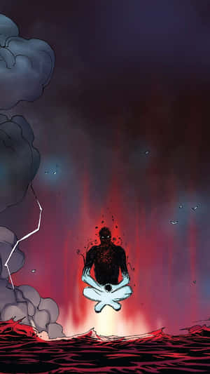 A Man Sitting On A Boat In The Ocean Wallpaper