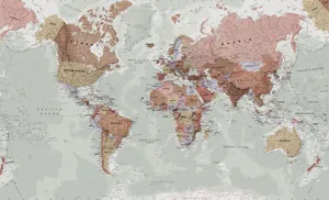 A Map Of The World In A Brown Color Wallpaper