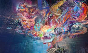 A Mind-bending Journey Into The Depths Of Psychedelic Space Wallpaper
