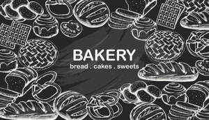 A Modern, Elegant Black Bakery Poster Wallpaper