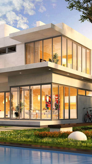A Modern, Minimalist Glass House Wallpaper