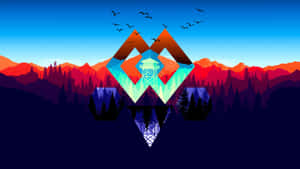 A Mountain With A Bird Flying Over It Wallpaper
