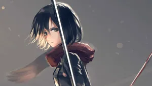 A Mysterious Anime Girl With Long, Black Hair Wallpaper