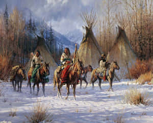 A Native American Indian Appreciating Nature Wallpaper